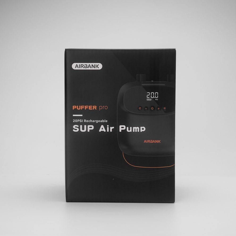 Airbank 20 PSI SUP Pump, Intelligent Inflatable and Automatic Shutdown Function, Rechargeable Electric Air Pump for Inflatable Paddle Boats, Boats Airbank 20 PSI SUP Pump, Intelligent Inflatable and Automatic Shutdown Function, Rechargeable Electric Air Pump for Inflatable Paddle Boats, Boats