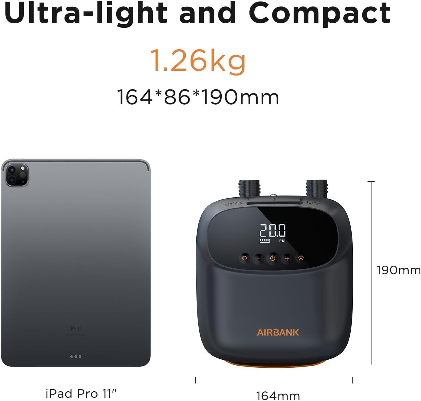 Airbank Puffer Pro Mini Electric Rechargeable SUP Pump