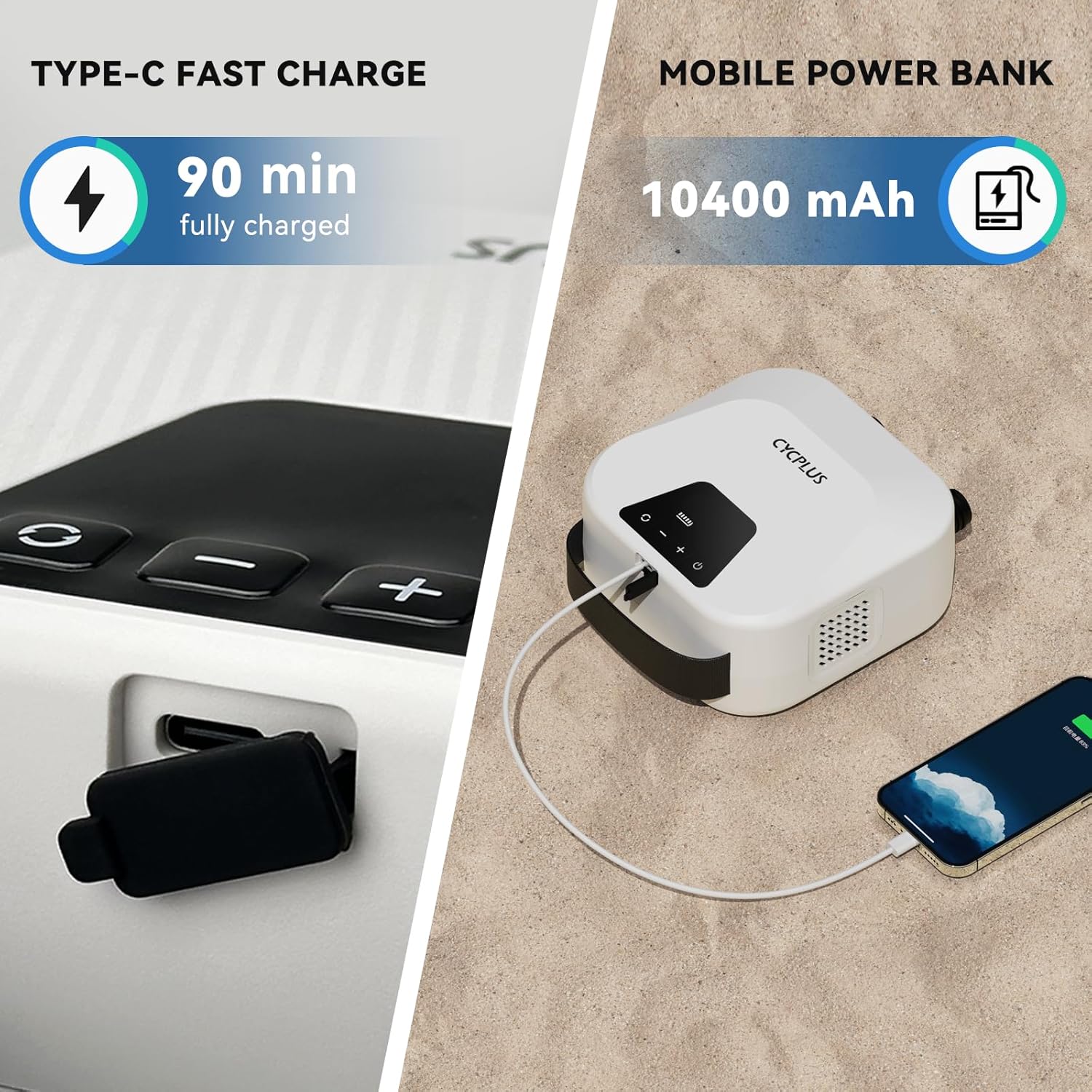 Smart SUP Pump – 20PSI, Rechargeable, Dual Stage, Auto-Off