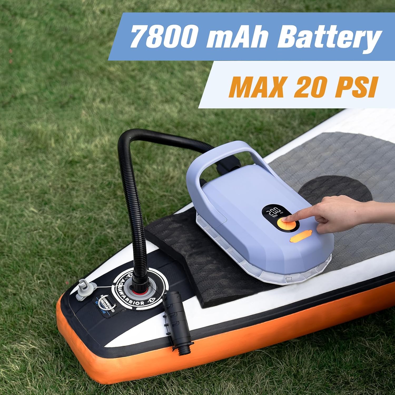 Airbank Whale Shark Pro SUP Pump – 7800mAh, 20PSI, Auto-Off